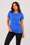 Basic Tişört Bisiklet Yaka Kısa Kol Günlük Yazlık Slim Fit T-Shirt – Mavi