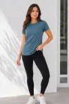 Basic Tişört Bisiklet Yaka Kısa Kol Günlük Yazlık Slim Fit T-Shirt – Füme