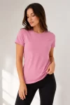 Basic Tişört Bisiklet Yaka Kısa Kol Günlük Yazlık Slim Fit T-Shirt – Pembe