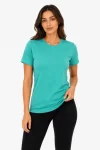 Basic Tişört Bisiklet Yaka Kısa Kol Günlük Yazlık Slim Fit T-Shirt – Su Yeşili
