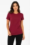 Basic Tişört Bisiklet Yaka Kısa Kol Günlük Yazlık Slim Fit T-Shirt – Bordo