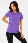Basic Tişört Bisiklet Yaka Kısa Kol Günlük Yazlık Slim Fit T-Shirt – Mor