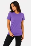 Basic Tişört Bisiklet Yaka Kısa Kol Günlük Yazlık Slim Fit T-Shirt – Mor