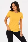 Basic Tişört Bisiklet Yaka Kısa Kol Günlük Yazlık Slim Fit T-Shirt – Sarı