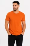 Erkek Basic Tişört Bisiklet Yaka Kısa Kol Günlük Yazlık Slim Fit T-Shirt – Turuncu