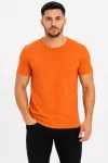 Erkek Basic Tişört Bisiklet Yaka Kısa Kol Günlük Yazlık Slim Fit T-Shirt – Turuncu