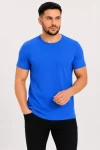 Erkek Basic Tişört Bisiklet Yaka Kısa Kol Günlük Yazlık Slim Fit T-Shirt – Saks Mavisi