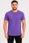 Erkek Basic Tişört Bisiklet Yaka Kısa Kol Günlük Yazlık Slim Fit T-Shirt – Mor