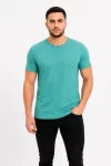 Erkek Basic Tişört Bisiklet Yaka Kısa Kol Günlük Yazlık Slim Fit T-Shirt – Su Yeşili