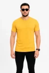 Erkek Basic Tişört Bisiklet Yaka Kısa Kol Günlük Yazlık Slim Fit T-Shirt – Sarı