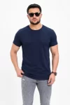 Erkek Basic Tişört Bisiklet Yaka Kısa Kol Günlük Yazlık Slim Fit T-Shirt – Lacivert
