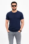 Erkek Basic Tişört Bisiklet Yaka Kısa Kol Günlük Yazlık Slim Fit T-Shirt – Lacivert