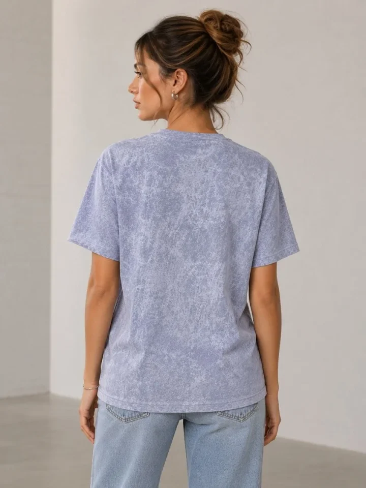 Yıkamalı Washed Effect Tişört Bisiklet Yaka Sokak Stil Kısa Kol T-Shirt - Gri Yıkamalı Washed Effect Tişört Bisiklet Yaka Sokak Stil Kısa Kol T-Shirt - Gri
