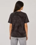 Yıkamalı Washed Effect Tişört Bisiklet Yaka Sokak Stil Kısa Kol T-Shirt – Siyah