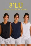 3’lü Kolsuz Sporcu Atlet Seti Yazlık Bisiklet Yaka – Siyah