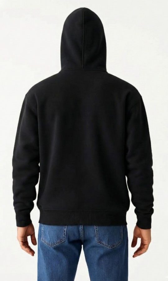 Samuray Ninja Çift Kapüşonlu ZIP Fermuarlı Kanguru Cepli Tam Fermuarlı Hoodie Sweatshirt - Siyah