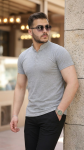 Erkek Hakim Yaka Dokuma Pamuklu Kumaş Kısa Kollu T-shirt Marketplace
