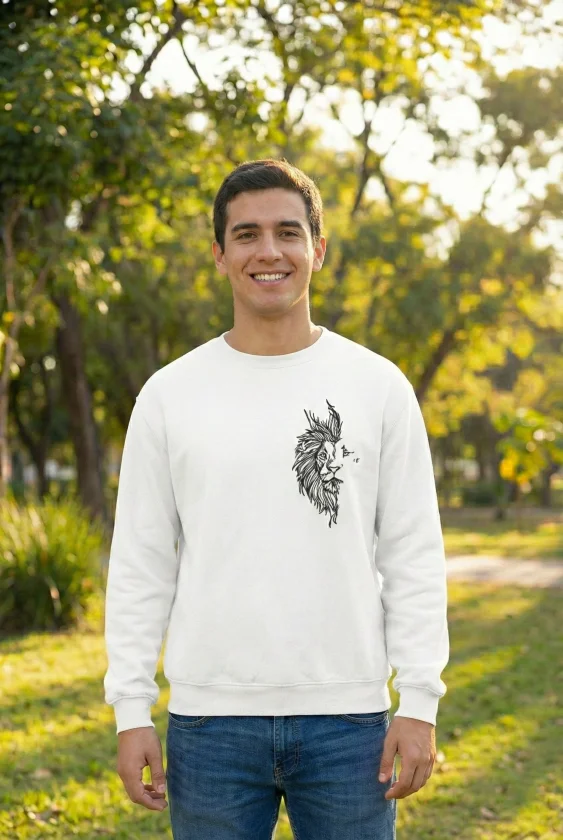 Sevgililer Günü Baskılı Oversize Bisiklet Yaka Sweatshirt - Beyaz - Görsel 2