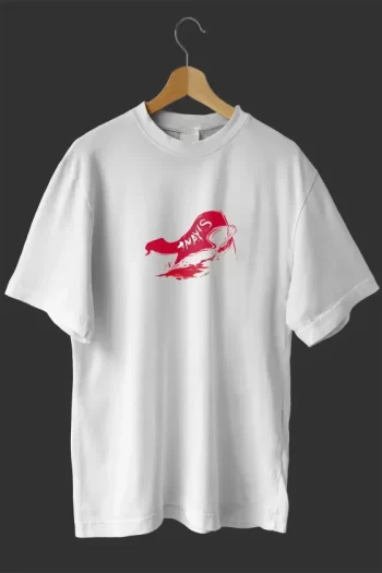 1 Mayıs Emekçiler Günü Baskılı Oversize Bisiklet Yaka T-shirt - Beyaz
