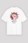 8 Mart Dünya Kadınlar Günü Baskılı Oversize Bisiklet Yaka T-shirt - Beyaz