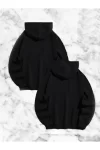 Sevgili Çift Kombini Örümcek Baskılı Kapüşonlu Sweatshirt Hoodie – Siyah Marketplace