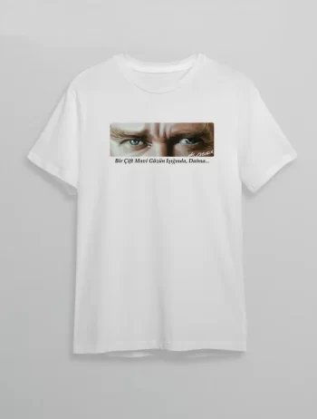 10 Kasım Atatürkü Anma Günü Baskılı Oversize Bisiklet Yaka T-shirt - Beyaz