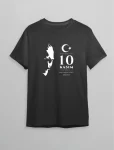 10 Kasım Atatürk Anma Günü Silüet Baskılı Oversize Bisiklet Yaka T-shirt - Siyah