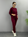 Kadın Uzun Kollu Bisiklet Yaka Viskon Iki Iplik Bluz Ve Pantolon Ikili Takım Marketplace