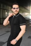 Erkek Dokulu Desen Yakalı Kısa Kollu Tişört Marketplace