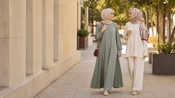 2026 günlük tesettür kombinleri için uzun elbise ve ikili takım önerileri