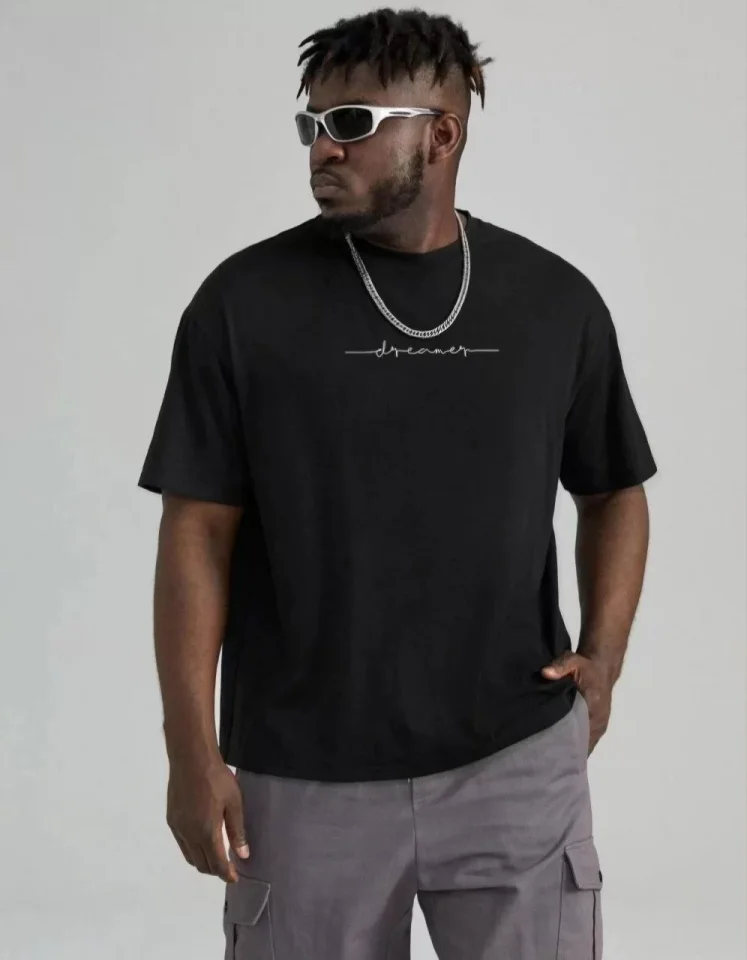 Unisex Baskılı Oversize T-Shirt – Siyah