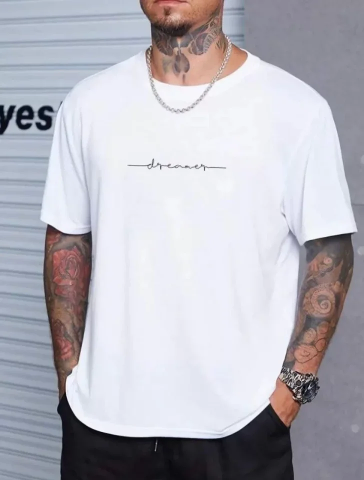 Unisex Baskılı Oversize T-Shirt – Beyaz