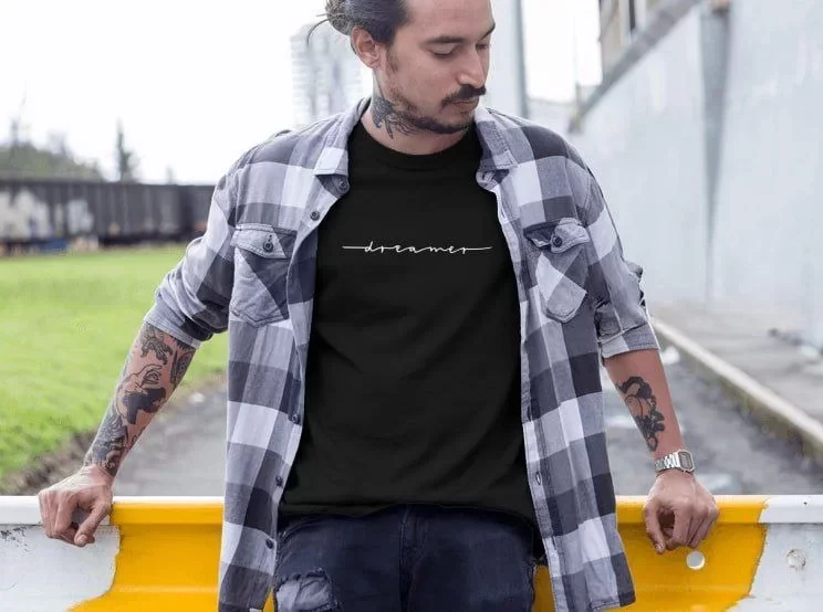 Erkek Bisiklet Yaka Baskılı Oversize T-Shirt – Siyah