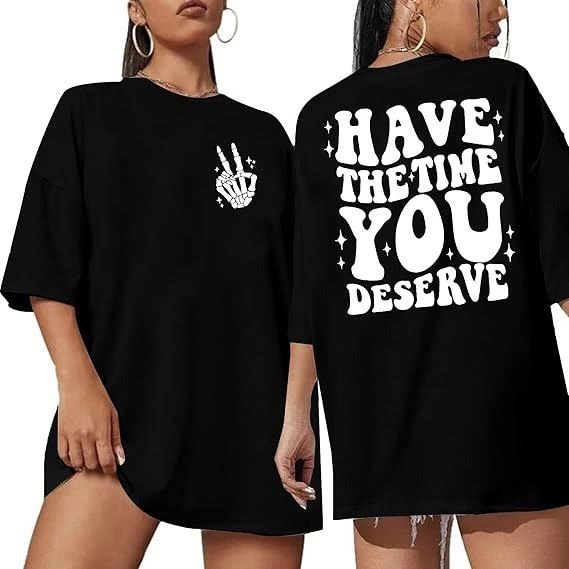 Bisiklet Yaka Kısa Kol Baskılı T-shirt – Siyah