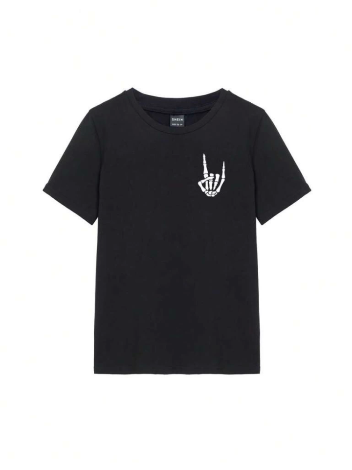 Baskılı T-shirt – Siyah