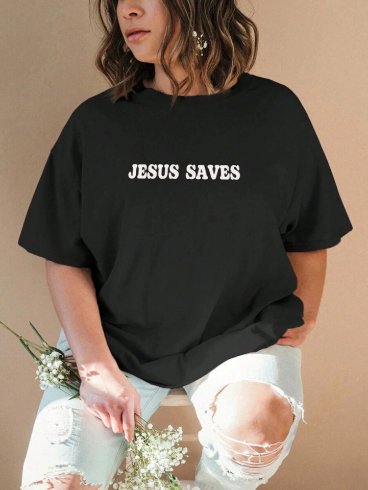 Baskılı T-shirt – Siyah