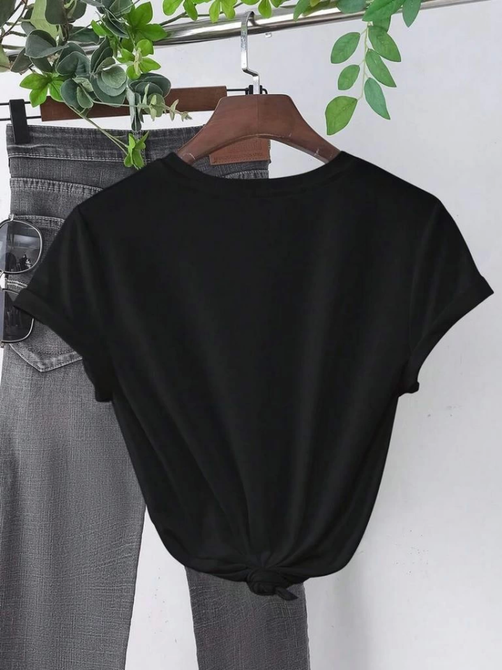 Baskılı T-shirt – Siyah