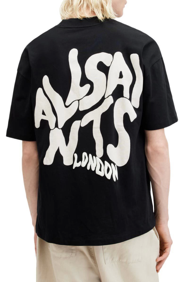 Erkek Baskılı Oversize T-shirt – Siyah