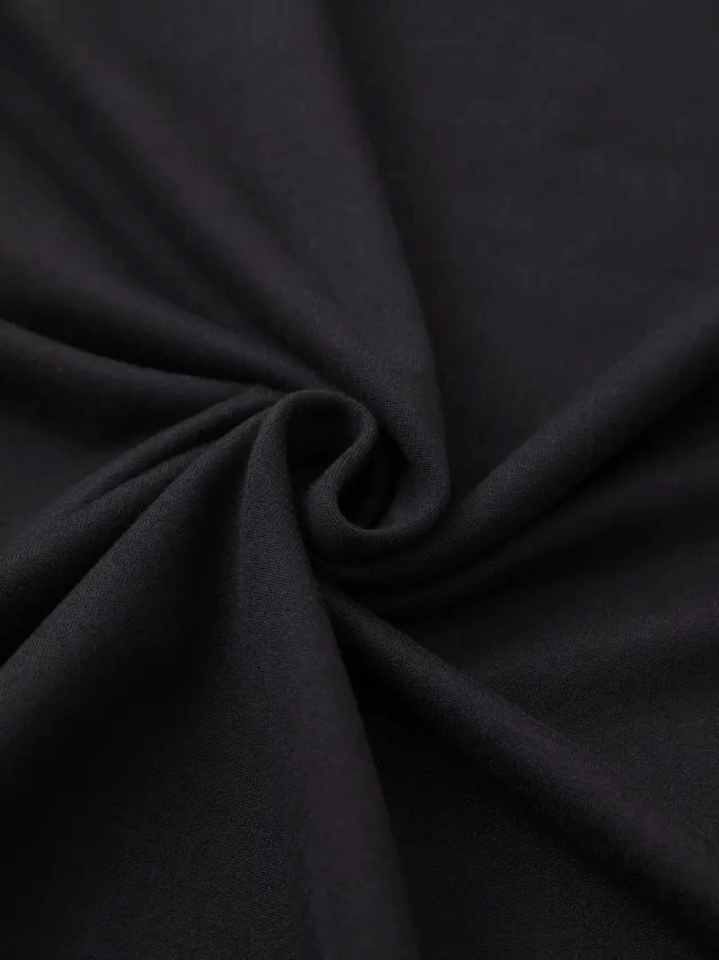 Baskılı Oversize Bisiklet Yaka T-shirt – Siyah