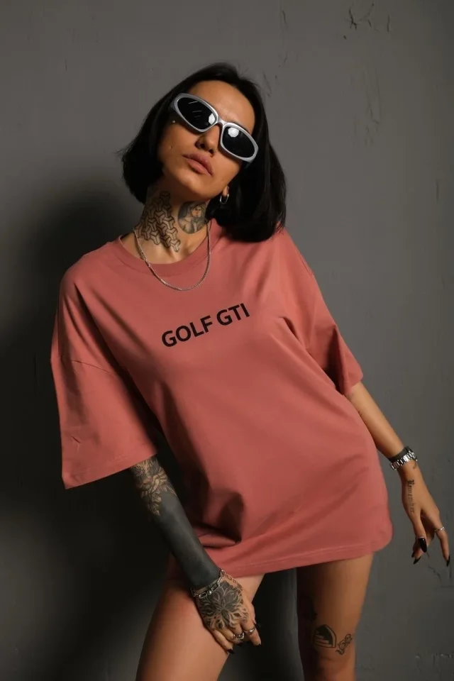 Oversize Baskılı Tişört – Golf GTI Retro Araba Desenli, Ön - Arka Dijital Baskı, Sokak Modası Stil- - Görsel 2