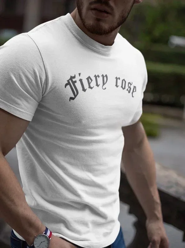 Erkek Bisiklet Yaka Baskılı Oversize T-Shirt – Beyaz