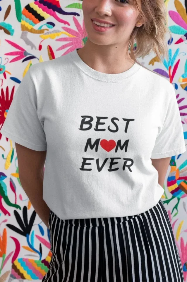Unisex Bisiklet Yaka Baskılı Oversize T-Shirt – Beyaz