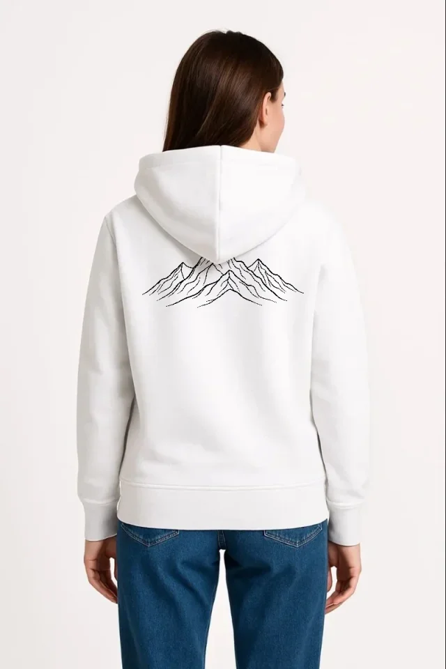 Nihilist Penguen Özel Tasarım Oversize Kapüşonlu Sweatshirt - Beyaz - Görsel 2
