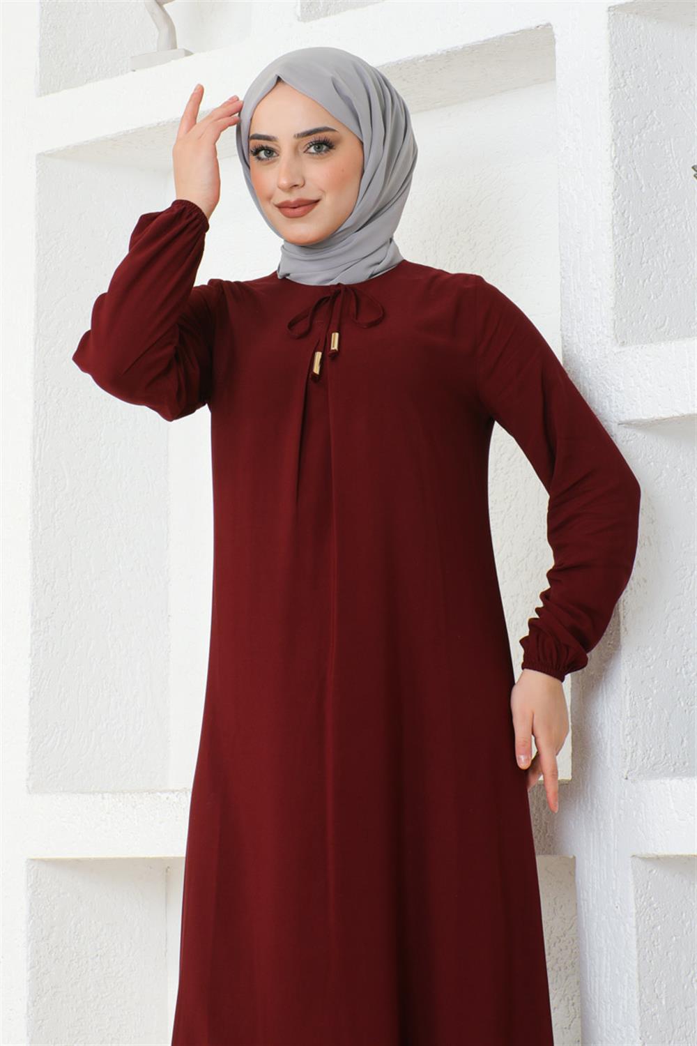 a-pile-viskon-elbise-bordo-390304-78-B blank