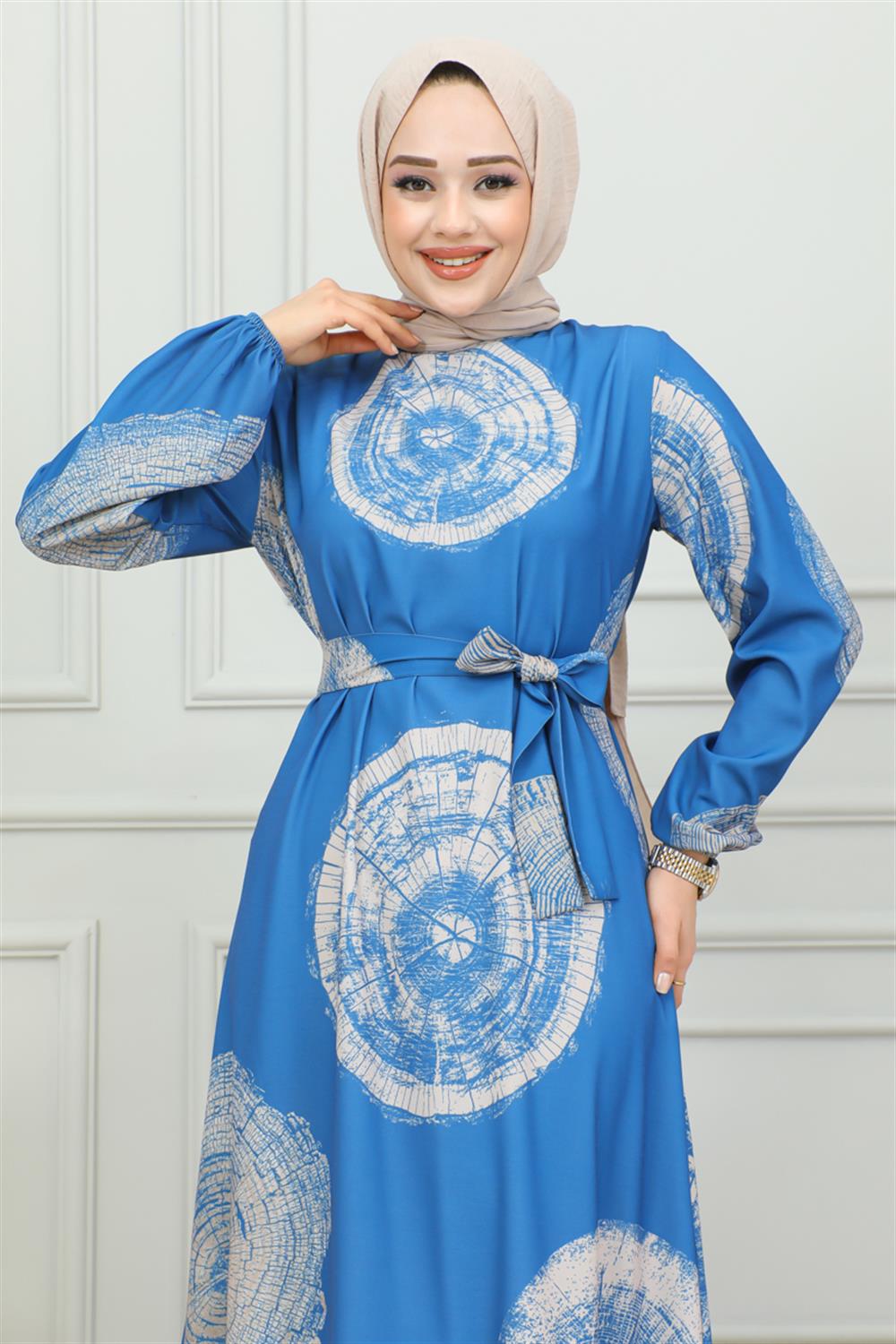 aerobin-desenli-elbise-indigo-390361-78-B blank
