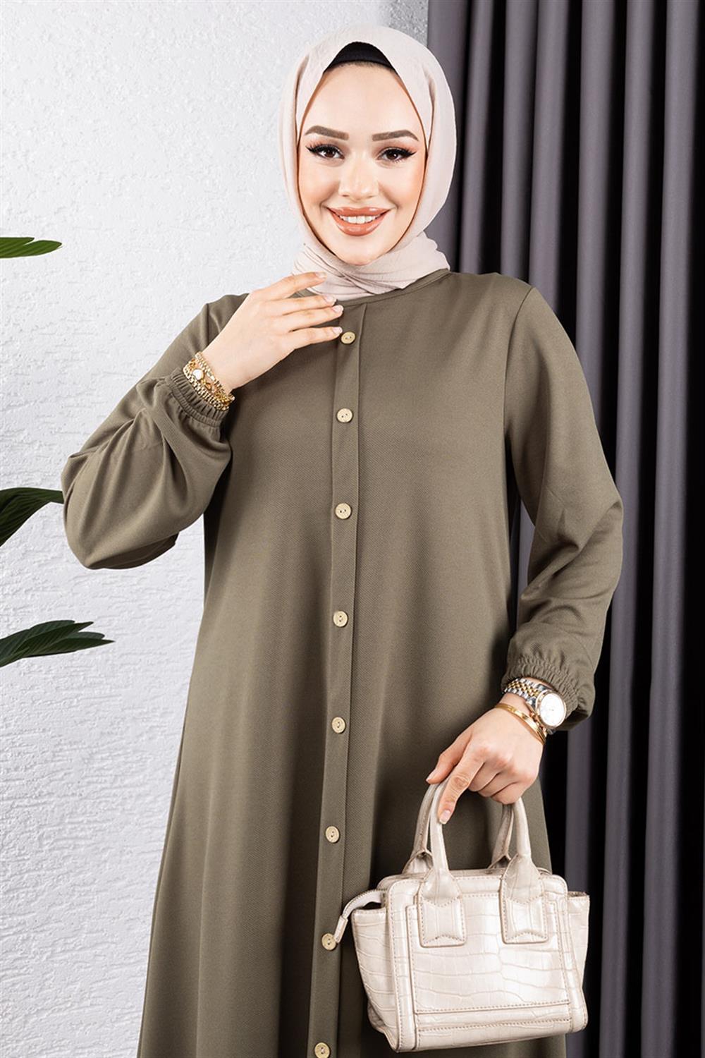 dugme-detayli-kemerli-elbise-haki-390633-78-B blank