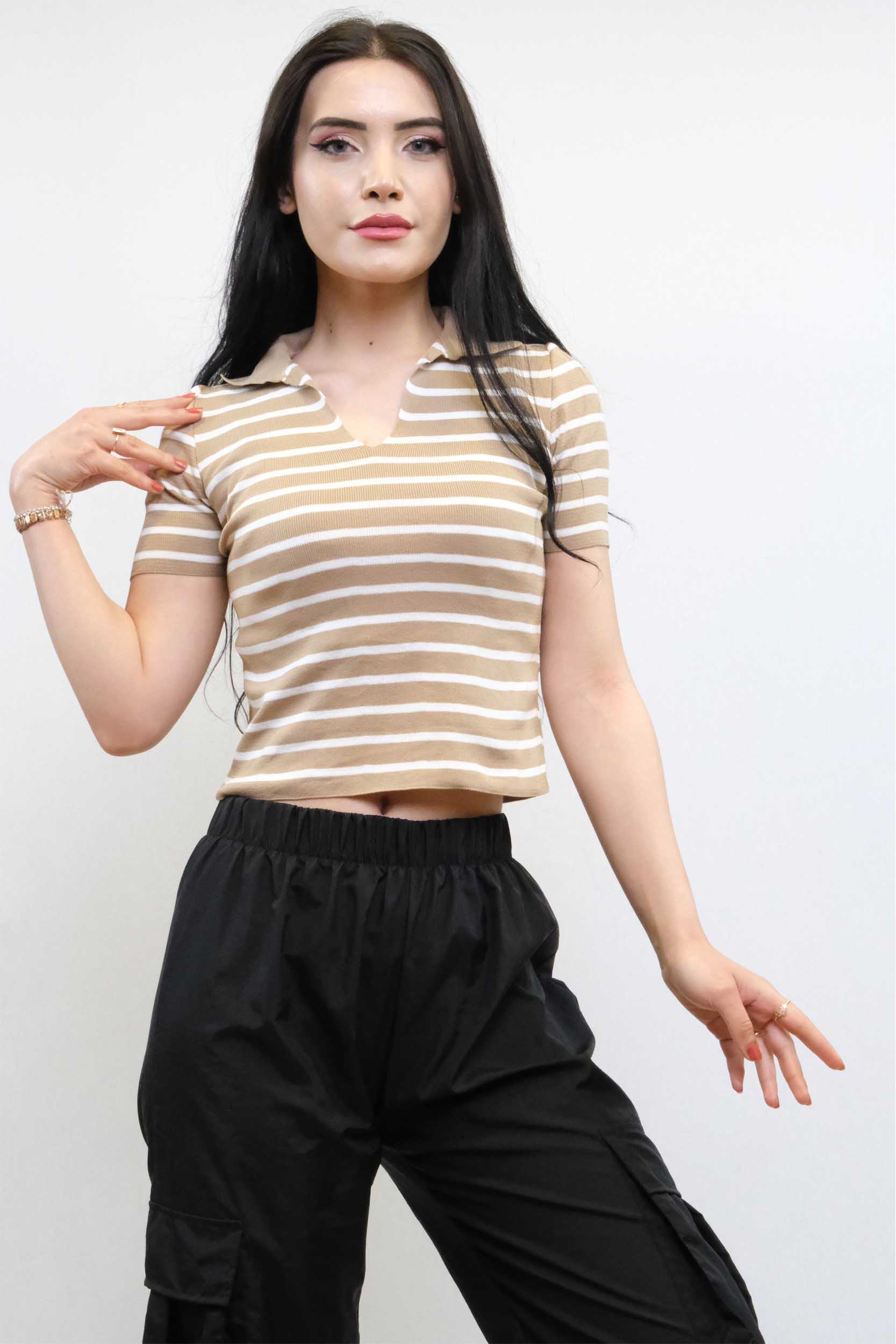 gomlek-yaka-cizgili-triko-bluz-bej-338225-69-B blank
