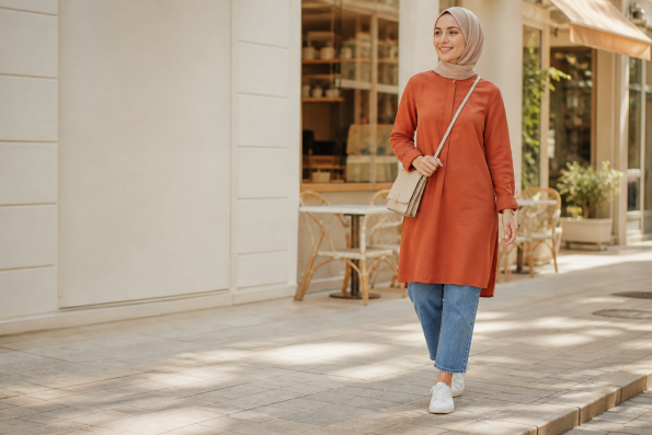 Günlük tunik kombinleri ile rahat ve şık kadın stili