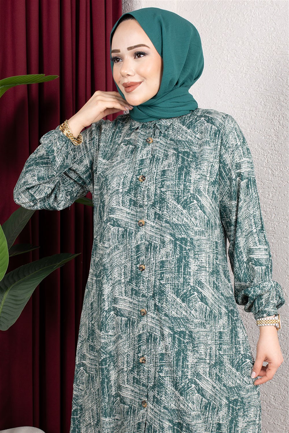 kircil-desenli-viskon-tunik-zumrut-yesili-393407-79-B blank