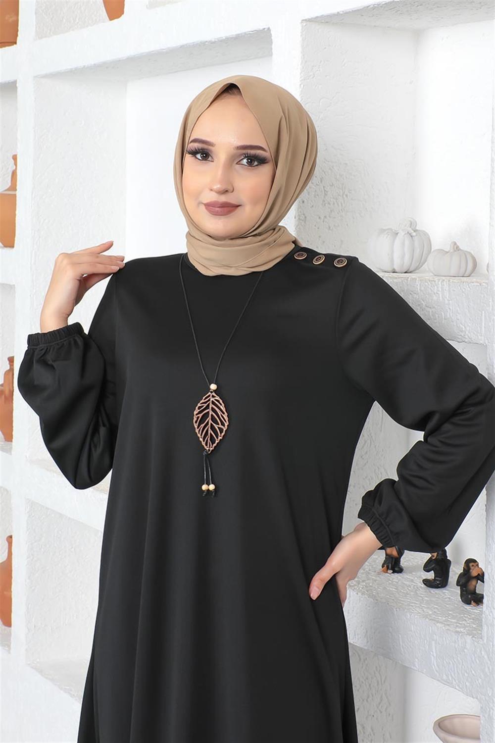 kolyeli-bisiklet-yaka-tesettur-elbise-siyah-390895-78-B blank
